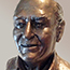 Sculpture of a man's head in bronze