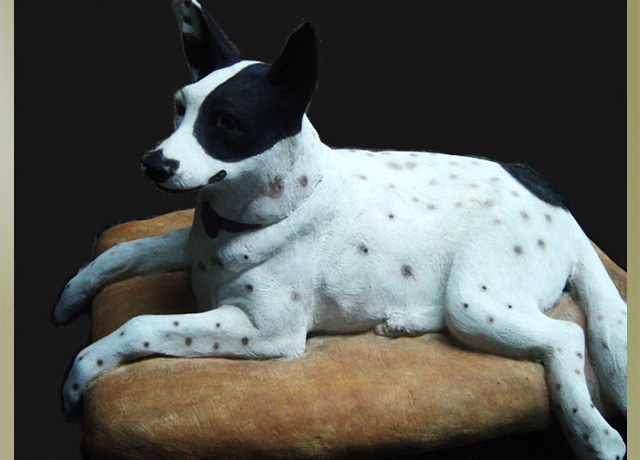 Sculpture of a spotted dog